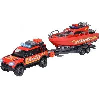 Bilde av Majorette - Land Rover Fire Rescue w. Boat (213716001038 ) - Leker